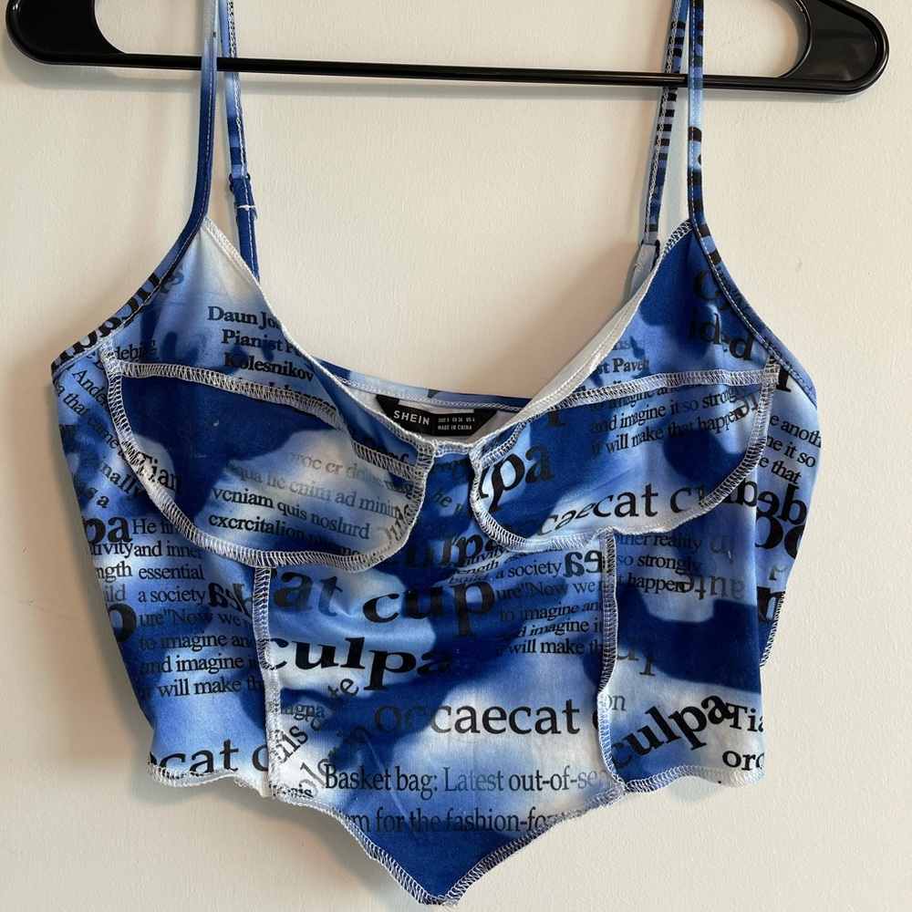 Blue crop top